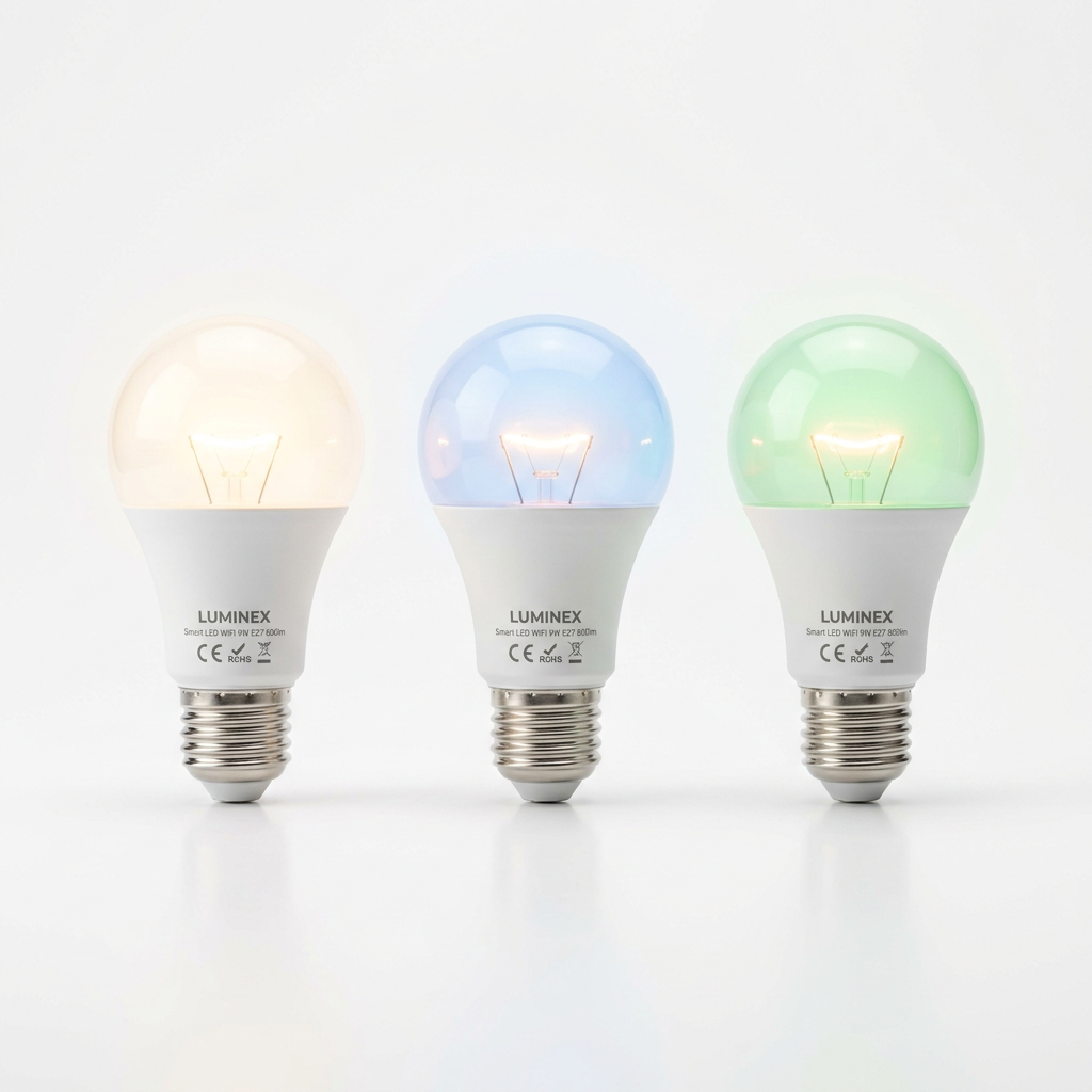 Kit com 3 lâmpadas LED inteligentes E27 para smart home